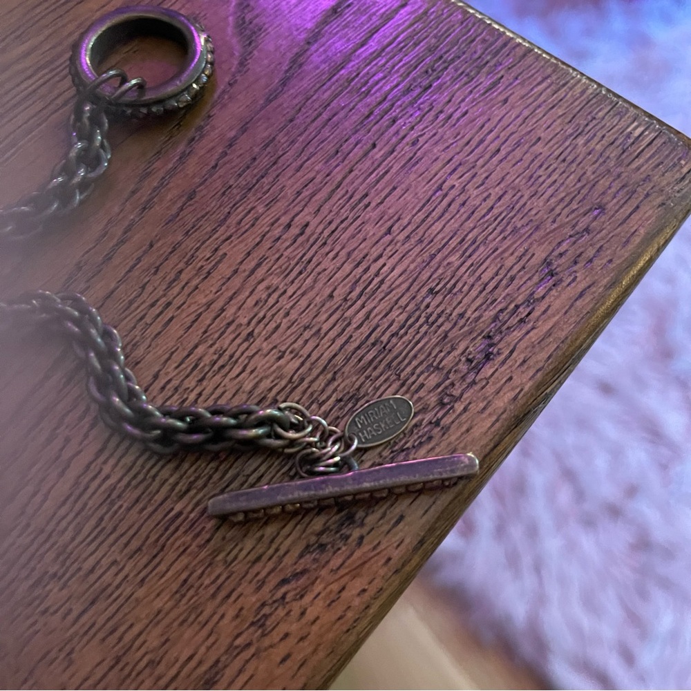 𝐁𝐔𝐘 𝐎𝐑 𝐁𝐘𝐄💥MIRIAM Haskell Necklace- coin pendant beaded chain w/ toggle closure - Picture 5 of 10